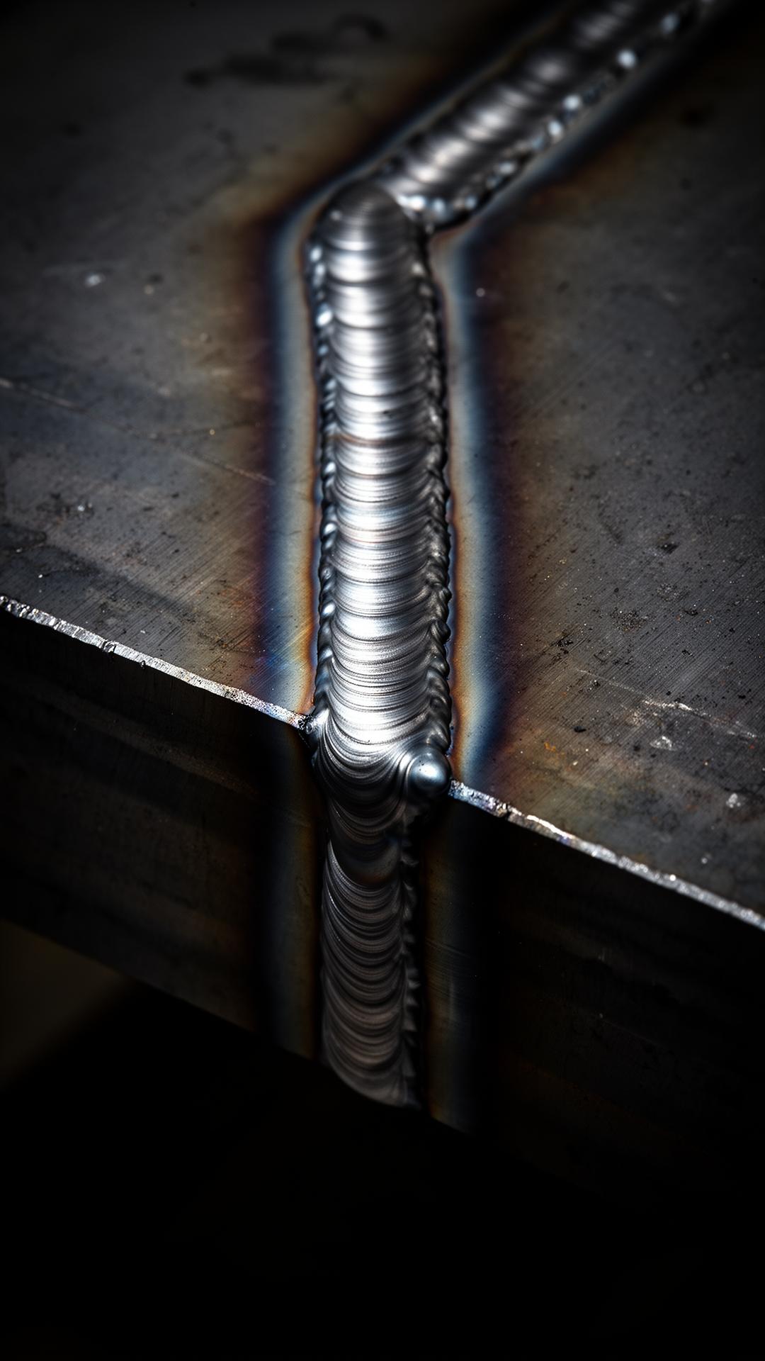 Metināšanas šuves tuvplāns